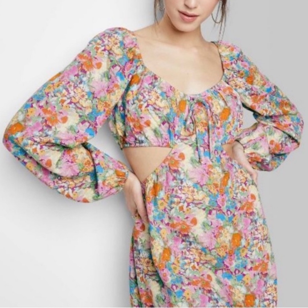 Wild Fable Floral Cutout Mini Dress